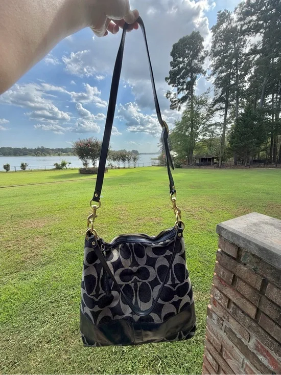 Coach Denim Signature Hobo Shoulder Bag