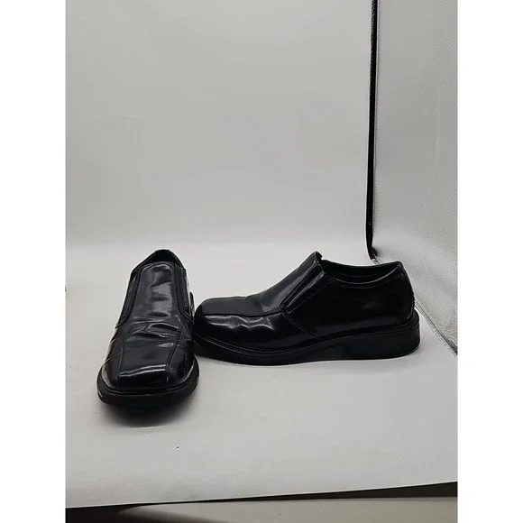 Mens American Eagle Loafers Black Slip On Square Toe Dress Shoes 10.5