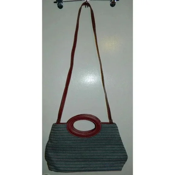 LIZ CLAIBORNE Blue & Red Country Chic Hobo Bag