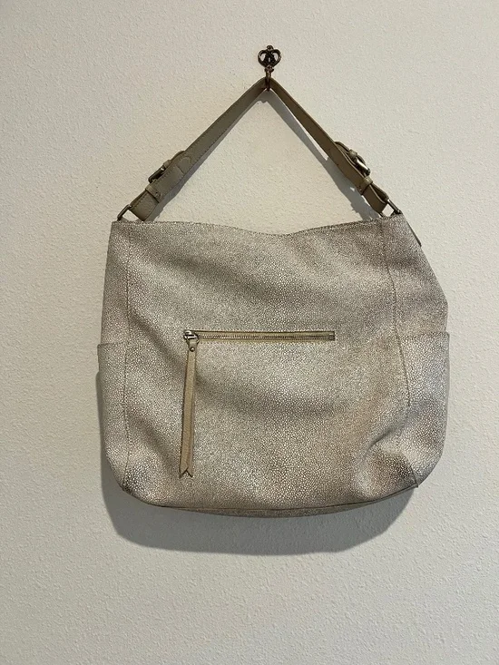Sorial Lexi metallic taupe stingray-embossed leather hobo bag