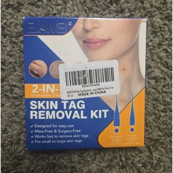 2 in 1 Skin Tag Remover Tool Kit SkinTags Removal Set Rubber Bands for Wart Acne