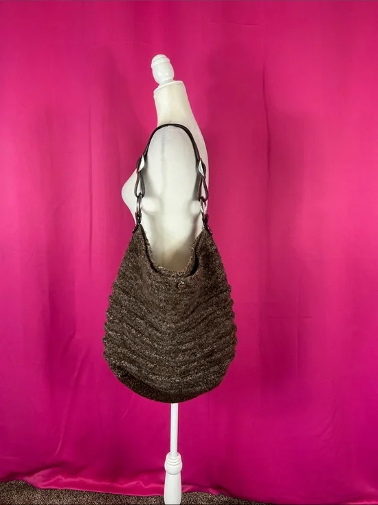 Unbranded‎ large knit brown hobo bag