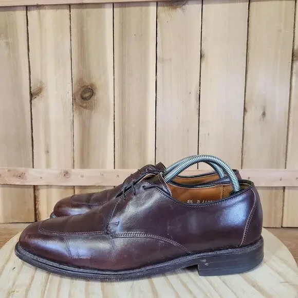 Allen Edmonds Burton Shoes Mens 8.5 D Brown Leather Derby Dress Shoes USA Made