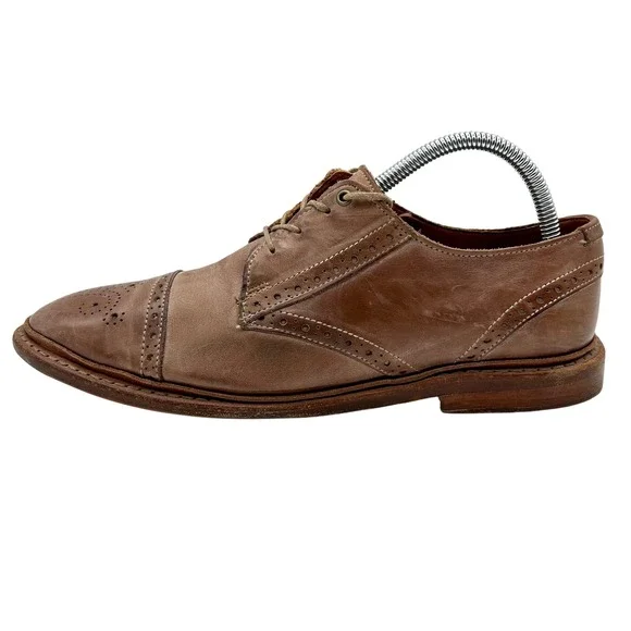 Allen Edmonds Bainbridge Cap Toe Oxford Brown Leather Mens Dress Shoes 8 D 8176‎