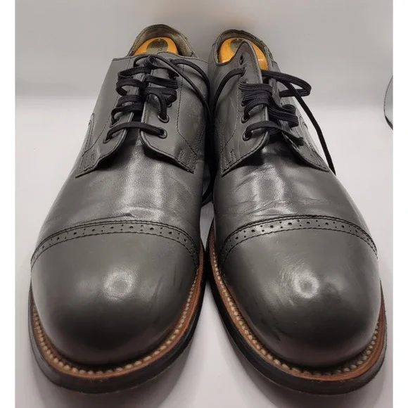 Stacy Adams Madison 00012 Grey Leather Cap Toe Oxfords Dress Shoes Men's 9.5 D
