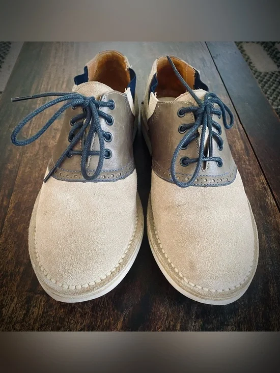 Camper Men's Two-Tone Suede Lace-Up Shoes in Beige and Dark brown