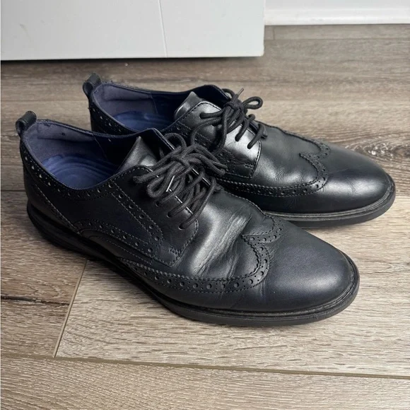 COLE HAAN Men's Grand Evolution Wingtip Oxfords Black Size 10.5 M