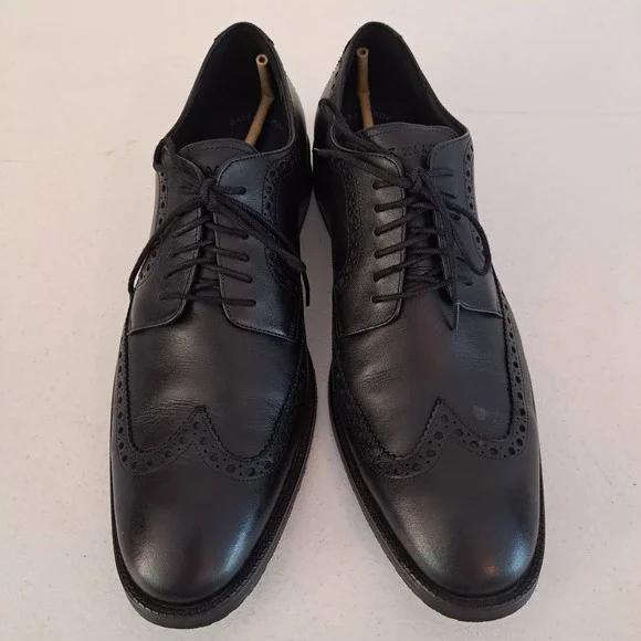 Cole Haan Wingtip Oxford‎ Mens 10.5 Black Waterproof Grand 360 1262-1995