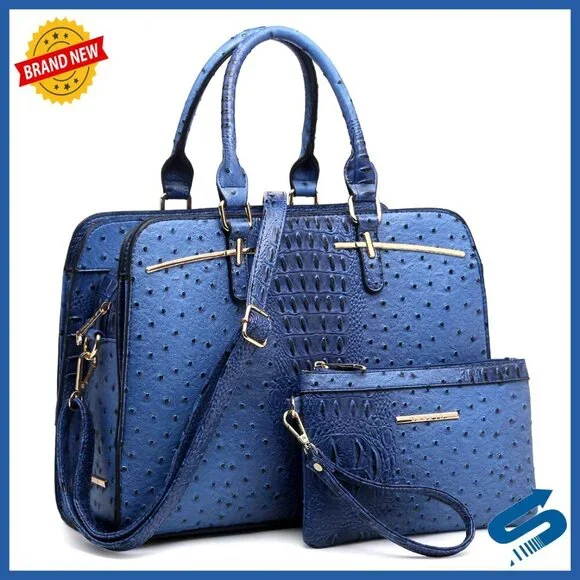 Vegan Leather Hobo Satchel Set with 3 Compartments, 14