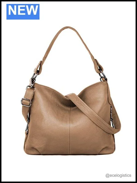 Genuine Leather Hobo Handbag Shoulder Crossbody Purse Removable Strap