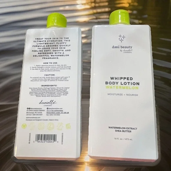 2-16 Oz Pack Dani Beauty By Daniella Collections Whipped Body Lotion‎ Watermelon