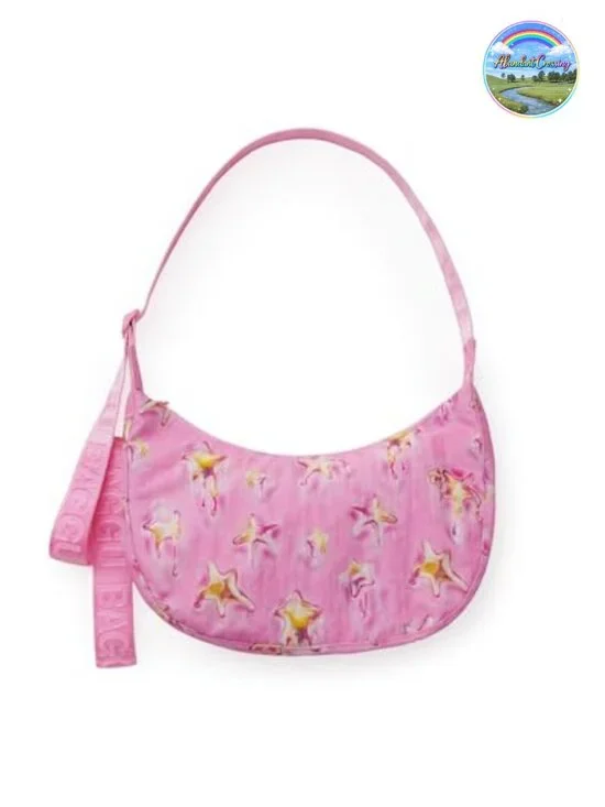 Recycled Nylon Crescent Bag Crossbody Adjustable Strap Machine Washable