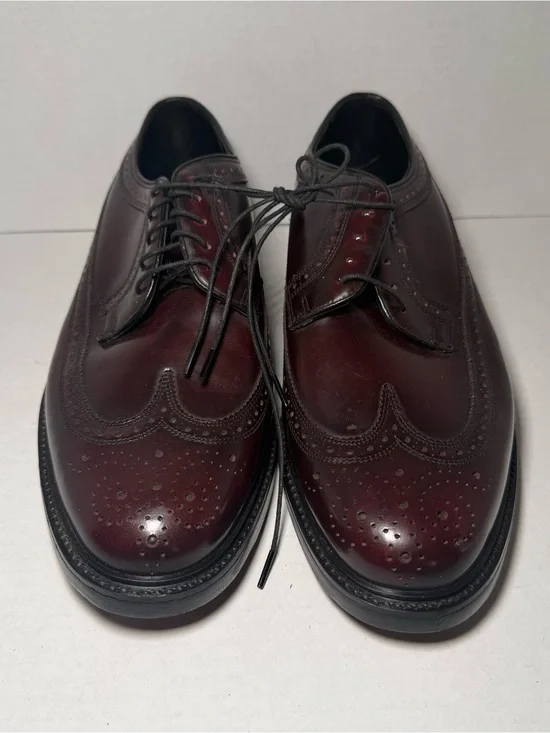 Florsheim Leather Dress Shoes Stratford Wing Tip Deep Burgundy Mens Sz 8.5