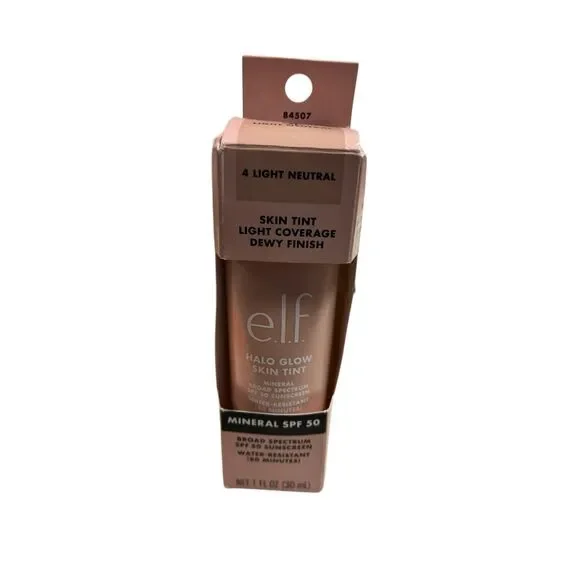 e.l.f. Halo Glow Skin Tint SPF 50 | 4 Light Neutral | Dewy Finish‎ | New