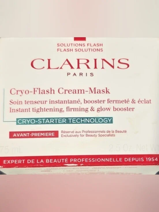 Clarins Cryo-Flash Cream Mask 2.5oz New with Box