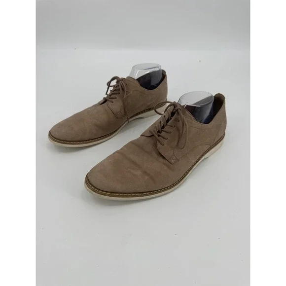 Aldo Mens Taupe Brown Nubuck Derby Shoes Lace Up Dress Casual Size 10 EUR 43