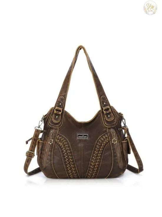 Women's Fashion Tote Bag Washed Synthetic Leather Hobo Handbag Shoulder