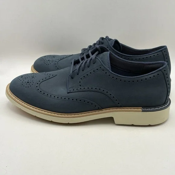 Cole Haan C41815 Mens 9W Navy Blue Wingtip Oxford Brogue Sneaker Shoes