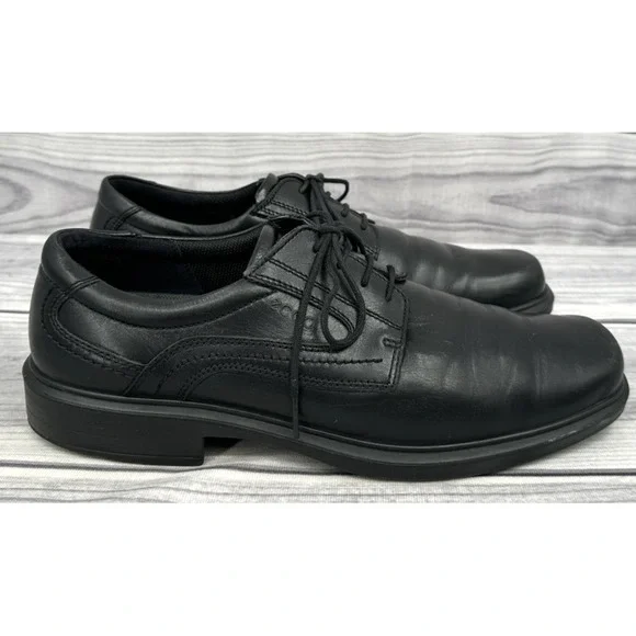 ECCO HELSINKI SQUARE TOE OXFORD DRESS SHOES Men's Size EU 45 /US 11 - 11.5 BLACK
