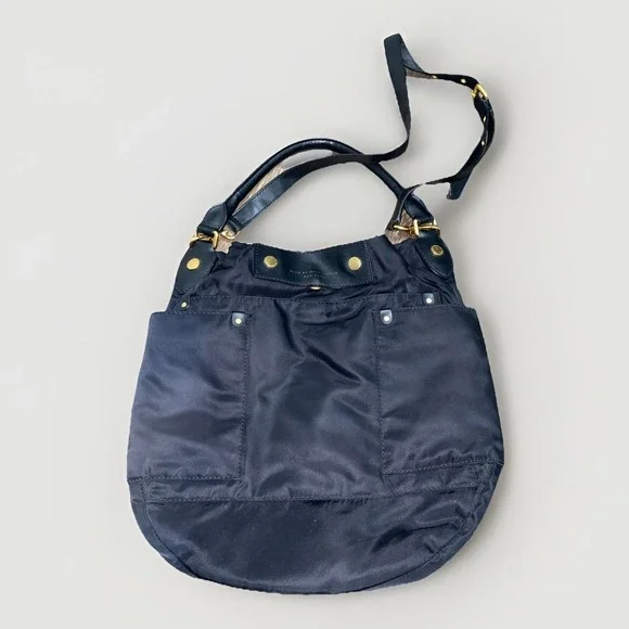 MARC BY MARC JACOBS‎ Preppy Black Nylon Hobo Shoulder Bag Purse