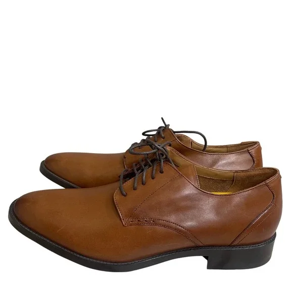 Cole Haan NWOT Mens chamberlin Tan Leather Derby Dress Shoes C32352 Size 10.5M