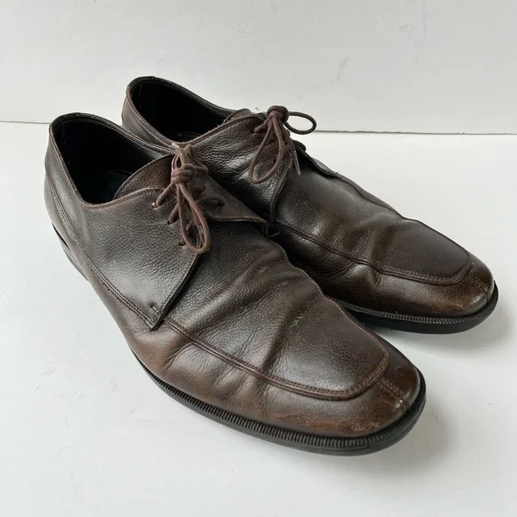 Ermenegildo Zegna Italy Dark Brown Oxfords Dress Shoes 11D