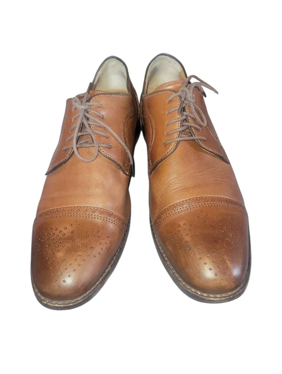 Johnston & Murphy Alredge Men's Brown Leather Cap-Toe Oxford Dress Shoes Sz 10M