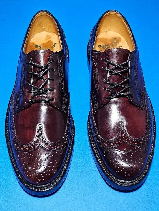 vintage florsheim royal imperial shell cordovan wingtip  burgundy shoe Size 8 D