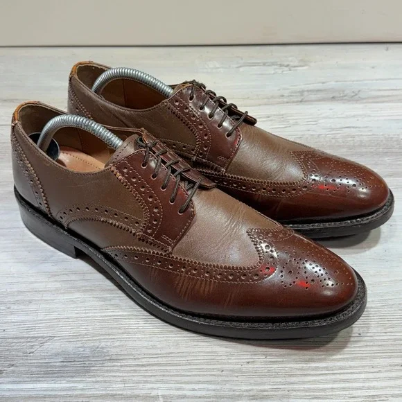 Samuel Windsor Brogues Mens Sz UK 9 US 11 Brown Grain Leather Wingtip‎ Hand Made