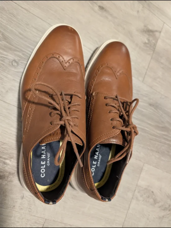 Cole Haan Tan Leather Wingtip Derby Sneakers