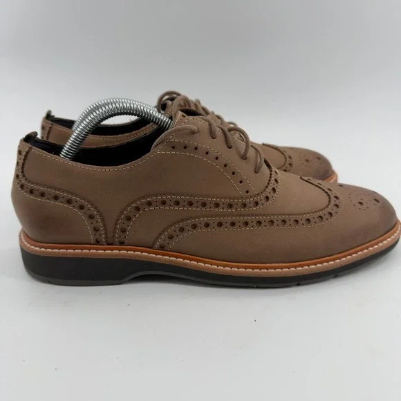 Cole Haan Grand.OS Mens Wingtip Oxford Shoes Tan Leather Size 8.5 M