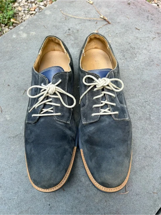 Cole Haan Men's Size 12 Suede Derby Shoes in Dark Blue