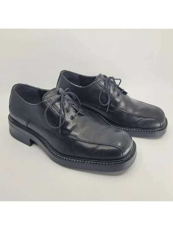 Vintage UNLISTED Mens 9.5 CHUNKY Leather Oxfords Square Toe Dress Shoes **