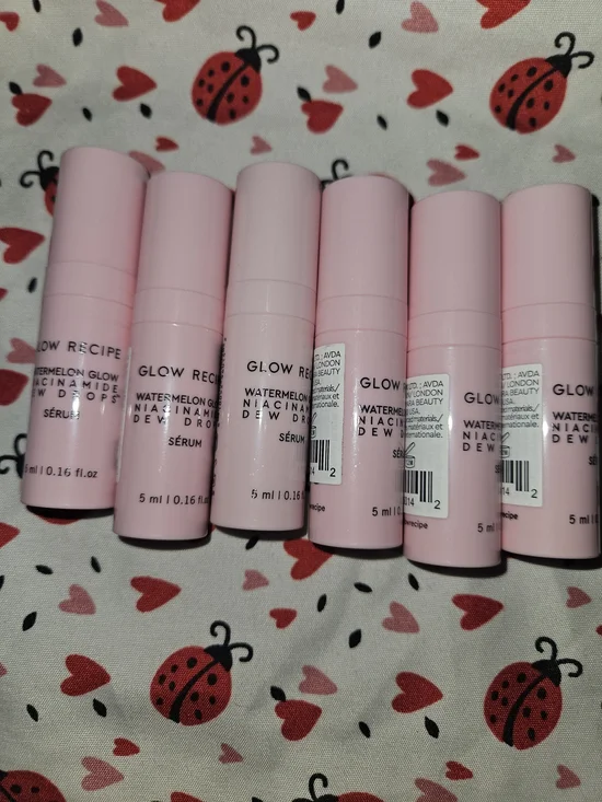 8 x Glow Recipe Pink Watermelon Glow Niacinamide Dew Drops Travel Vial Set