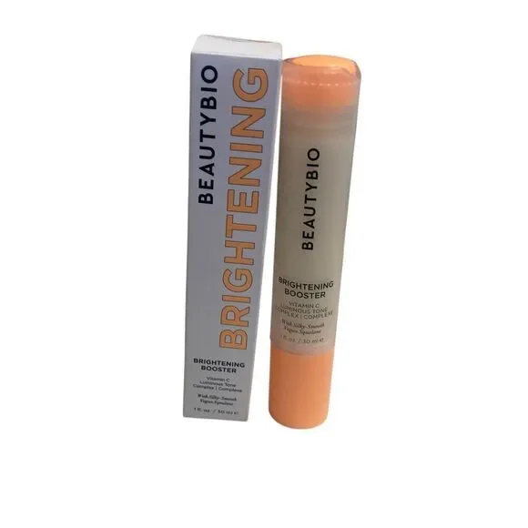 BeautyBio Brightening Booster Vitamin C Serum 1 oz Even Tone Vegan Squalane Radi