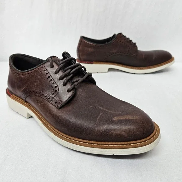 Cole Haan Go-To Plain Toe Oxford Shoes C35083‎ Dark Coffee Leather Men's Size 8