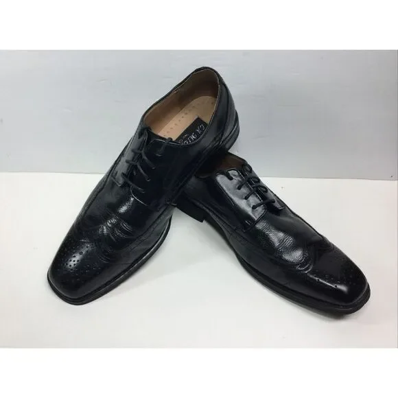 La Milano Wingtip Shoes‎ Mens Size 10 M Black Leather Oxfords Dress
