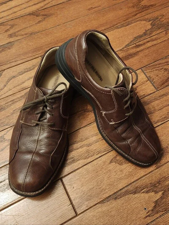 Johnston & Murphy‎ Shuler Bicycle Men's Brown Leather Oxford Tie-Up Size 10