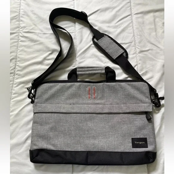 Targus Laptop Shoulder Messenger Bag Gray Orange interior