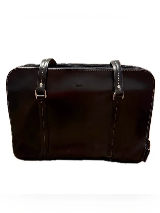Mondani New York Black Laptop / Work Bag, Vegan Leather  – 15” x 11”