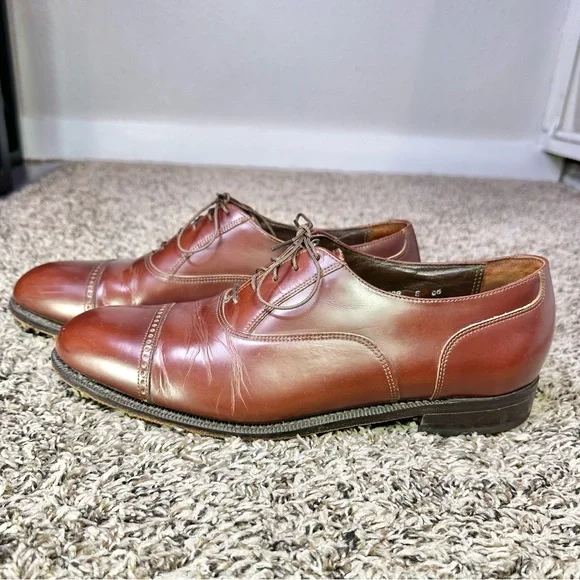 Florsheim Cap Toe Oxford Dress Shoes Men Size 10.5 Brown Formal Old Money‎
