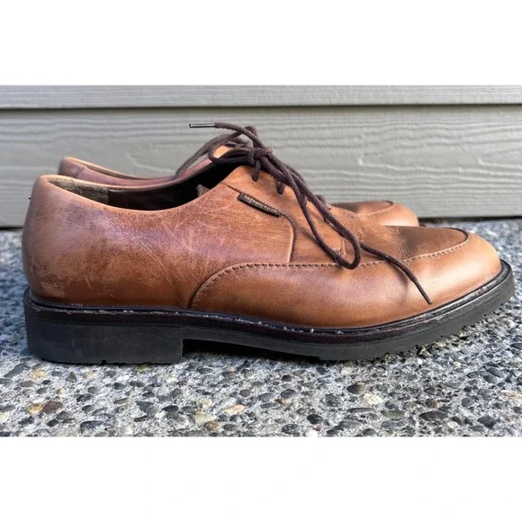 Mephisto Goodyear Welt Mens Light Brown Leather Apron Toe Oxford Shoes US 7‎