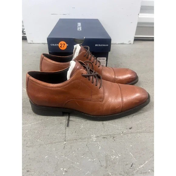 Cole Haan Modern Essentials C34138 Oxford Mens US 10 M Brown Cap Toe Dress Shoes