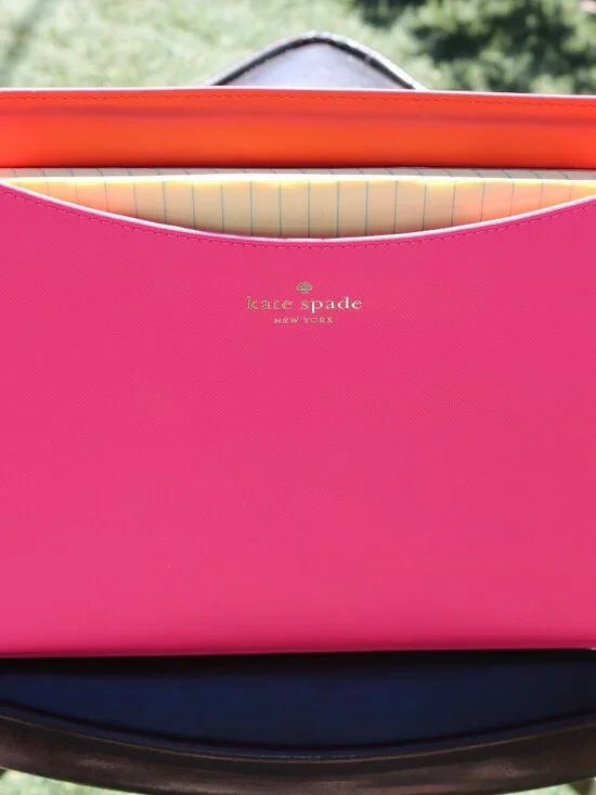 Kate Spade - Pink Saffiano Hot Pink Interior Tablet / Laptop Slip Sleeve