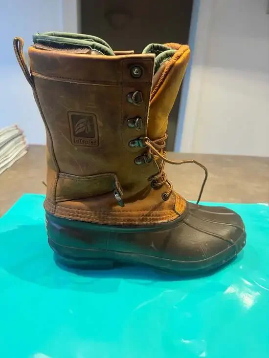LaCrosse Men's Thinsulate Insulated Duck Boots Brown Leather Lace Up Winter Boot