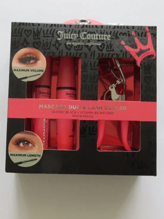 (#143) Juicy Couture Mascara Duo & Lash Curler Set Glossy Black Vitamin B5