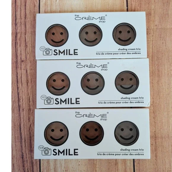 3 PK The Creme Shop 123 Smile Shading Cream Trio Medium Contour Palette