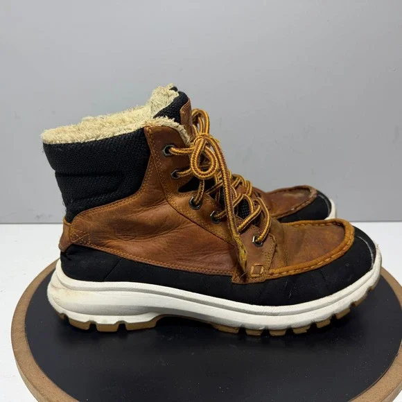 Helly Hansen Garibaldi V3 Boots Men 11 Leather Faux Fur Brown Black Hiking‎