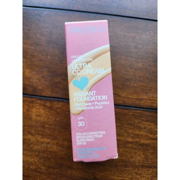 Pacifica Ultra CC Cream Radiant Foundation SPF 30 Natural Medium 1oz Vegan