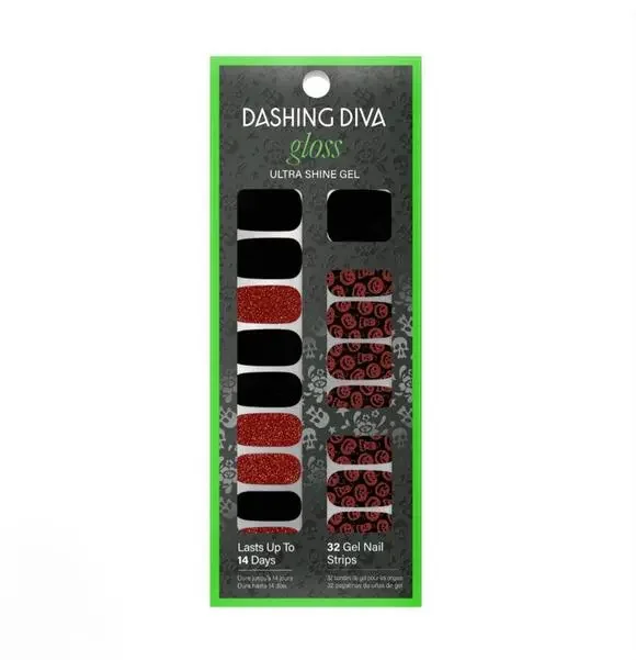 Halloween Nail Srickers Dashing Diva Gloss Nail Strips UV Free Gel 2 Pack